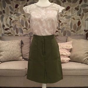 j.crew olive skirt EUC